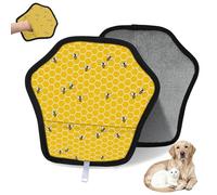 WowPrint Bee Yellow Honeycomb Pet Hair Removal Glove for Cat Dog Funny Bee Reusable Electrostatic Pet Hair Gloves Brush Tool for Couch Clothing Carpet Furniture Car Seat 1 Pack