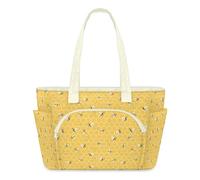 WowPrint Bees Honeycombs Tote Bag for Women Bees Yellow Handbag Lightweight Quilted Puffer Tote Bags Large Zip Briefcase Shoulder Bag for Travel Work Gym