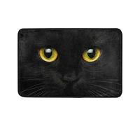 WowPrint Black Cat Pattern Door Mats Indoor Washable for Living Room Bedroom Home Decor, 60 x 40 cm