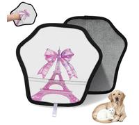 WowPrint Bow Knot Eiffel Tower Pet Hair Removal Glove for Cat Dog Reusable Electrostatic Pet Hair Gloves Brush Tool for Couch Clothing Carpet Furniture Car Seat 1 Pack