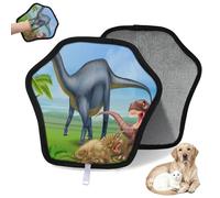 WowPrint Cartoon Dinosaur Pet Hair Removal Glove for Cat Dog Dinosaur Pattern Reusable Electrostatic Pet Hair Gloves Brush Tool for Couch Clothing Carpet Furniture Car Seat 2 Pack