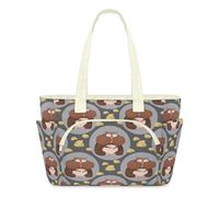 WowPrint Cartoon Hamsters Cheese Tote Bag for Women Cute Hamsters Handbag Lightweight Quilted Puffer Tote Bags Large Zip Briefcase Shoulder Bag for Travel Work Gym