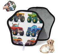 WowPrint Cartoon Monster Trucks Pet Hair Removal Glove for Cat Dog Reusable Electrostatic Pet Hair Gloves Brush Tool for Couch Clothing Carpet Furniture Car Seat 2 Pack