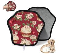 WowPrint Cherries Flower Cupcake Pet Hair Removal Glove for Cat Dog Reusable Electrostatic Pet Hair Gloves Brush Tool for Couch Clothing Carpet Furniture Car Seat 1 Pack