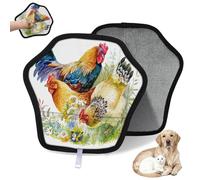 WowPrint Chicken And Rooster In The Grass Pet Hair Removal Glove for Cat Dog Rooster Reusable Electrostatic Pet Hair Gloves Brush Tool for Couch Clothing Carpet Furniture Car Seat 1 Pack
