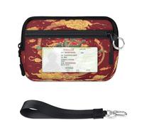 WowPrint Chinese Dragon Mini Zip Card Case for Women Men with ID Window Wallet Portable Lightweight Small Purses Zipper Coin Card Organizer Bag