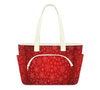 WowPrint Christmas Snowflakes Tote Bag for Women Red Snowflakes Handbag Lightweight Quilted Puffer Tote Bags Large Zip Briefcase Shoulder Bag for Travel Work Gym