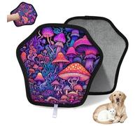 WowPrint Colorful Art Magic Forest Mushroom Pet Hair Removal Glove for Cat Dog Reusable Electrostatic Pet Hair Gloves Brush Tool for Couch Clothing Carpet Furniture Car Seat 1 Pack