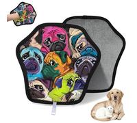 WowPrint Colorful Bulldog Dog Pet Hair Removal Glove for Cat Dog Cute French Bulldog Reusable Electrostatic Pet Hair Gloves Brush Tool for Couch Clothing Carpet Furniture Car Seat 2 Pack