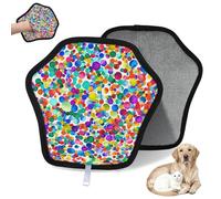 WowPrint Colorful Polka Dots Pet Hair Removal Glove for Cat Dog Rainbow Dots Reusable Electrostatic Pet Hair Gloves Brush Tool for Couch Clothing Carpet Furniture Car Seat 1 Pack