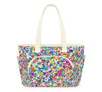 WowPrint Colorful Polka Dots Tote Bag for Women Rainbow Dots Handbag Lightweight Quilted Puffer Tote Bags Large Zip Briefcase Shoulder Bag for Travel Work Gym