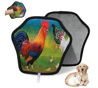 WowPrint Colorful Rooster Chicken Pet Hair Removal Glove for Cat Dog Rooster Animals Reusable Electrostatic Pet Hair Gloves Brush Tool for Couch Clothing Carpet Furniture Car Seat 2 Pack