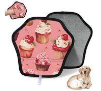 WowPrint Cupcake Cherries Cute Pet Hair Removal Glove for Cat Dog Reusable Electrostatic Pet Hair Gloves Brush Tool for Couch Clothing Carpet Furniture Car Seat 2 Pack