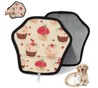 WowPrint Cupcake Cute Cherries Pet Hair Removal Glove for Cat Dog Reusable Electrostatic Pet Hair Gloves Brush Tool for Couch Clothing Carpet Furniture Car Seat 1 Pack