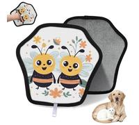 WowPrint Cute Cartoon Bee Flower Pet Hair Removal Glove for Cat Dog Reusable Electrostatic Pet Hair Gloves Brush Tool for Couch Clothing Carpet Furniture Car Seat 1 Pack