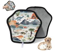 WowPrint Cute Cartoon Forest Dinosaur Pet Hair Removal Glove for Cat Dog Reusable Electrostatic Pet Hair Gloves Brush Tool for Couch Clothing Carpet Furniture Car Seat 1 Pack