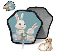 WowPrint Cute Cartoon Rabbit Bunny Pet Hair Removal Glove for Cat Dog Reusable Electrostatic Pet Hair Gloves Brush Tool for Couch Clothing Carpet Furniture Car Seat 2 Pack