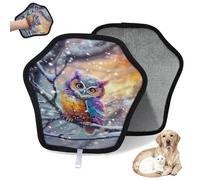 WowPrint Cute Colorful Owl Pet Hair Removal Glove for Cat Dog Reusable Electrostatic Pet Hair Gloves Brush Tool for Couch Clothing Carpet Furniture Car Seat 1 Pack