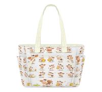 WowPrint Cute Cow Cheese Tote Bag for Women Handbag Lightweight Quilted Puffer Tote Bags Large Zip Briefcase Shoulder Bag for Travel Work Gym