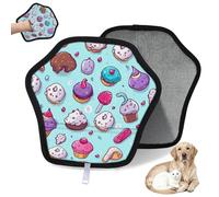 WowPrint Cute Cupcake Ice Cream Pet Hair Removal Glove for Cat Dog Reusable Electrostatic Pet Hair Gloves Brush Tool for Couch Clothing Carpet Furniture Car Seat 2 Pack