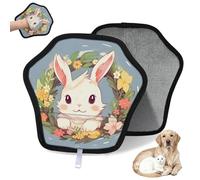 WowPrint Cute Easter Rabbit Flower Pet Hair Removal Glove for Cat Dog Reusable Electrostatic Pet Hair Gloves Brush Tool for Couch Clothing Carpet Furniture Car Seat 1 Pack