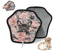 WowPrint Cute Flower Bulldog Pet Hair Removal Glove for Cat Dog Reusable Electrostatic Pet Hair Gloves Brush Tool for Couch Clothing Carpet Furniture Car Seat 1 Pack