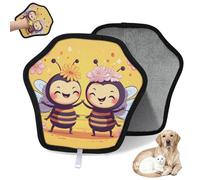 WowPrint Cute Flower Cartoon Bee Pet Hair Removal Glove for Cat Dog Reusable Electrostatic Pet Hair Gloves Brush Tool for Couch Clothing Carpet Furniture Car Seat 2 Pack