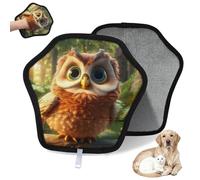 WowPrint Cute Forest Animal Owl Pet Hair Removal Glove for Cat Dog Reusable Electrostatic Pet Hair Gloves Brush Tool for Couch Clothing Carpet Furniture Car Seat 1 Pack