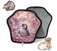 WowPrint Cute Penguin Flower Pet Hair Removal Glove for Cat Dog Reusable Electrostatic Pet Hair Gloves Brush Tool for Couch Clothing Carpet Furniture Car Seat 1 Pack