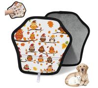 WowPrint Cute Thanksgiving Owls Pet Hair Removal Glove for Cat Dog Reusable Electrostatic Pet Hair Gloves Brush Tool for Couch Clothing Carpet Furniture Car Seat 2 Pack
