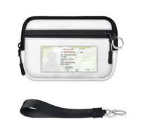 WowPrint Cute Winter Squirrel Mini Zip Card Case for Women Men with ID Window Cute Winter Squirrel Wallet Portable Lightweight Small Purses Zipper Coin Card Organizer Bag