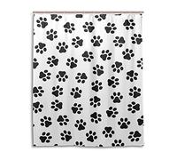 WowPrint Decorative Shower Curtain, Animal Dog Paw Print Waterproof Anti Mould Polyester Fabric Washable Bath Curtain 60x72 Inch with 12 Hooks C Rings for Bathroom