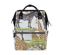 WowPrint Diaper Tote Bag Animal Giraffe Zebra Nappy Bag Large Capacity Organiser Multifunction Travel Backpack for Baby Care