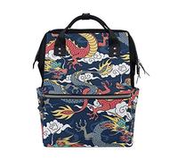 WowPrint Diaper Tote Bag Chinese Dragon Nappy Bag Large Capacity Organiser Multifunction Travel Backpack for Baby Care