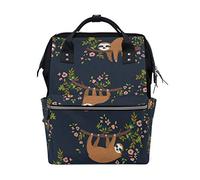 WowPrint Diaper Tote Bag Cute Animal Sloth Nappy Bag Large Capacity Organiser Multifunction Travel Backpack for Baby Care