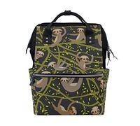 WowPrint Diaper Tote Bag Cute Animal Sloth Nappy Bag Large Capacity Organiser Multifunction Travel Backpack for Baby Care