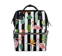 WowPrint Diaper Tote Bag Cute Flamingo Tropical Palm Cactus Nappy Bag Large Capacity Organiser Multifunction Travel Backpack for Baby Care