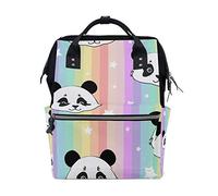 WowPrint Diaper Tote Bag Cute Panda Rainbow Star Nappy Bag Large Capacity Organiser Multifunction Travel Backpack for Baby Care