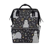 WowPrint Diaper Tote Bag Cute Sloth Pattern Nappy Bag Large Capacity Organiser Multifunction Travel Backpack for Baby Care