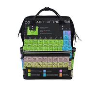 WowPrint Diaper Tote Bag Elements Chemistry Periodic Table Nappy Bag Large Capacity Organiser Multifunction Travel Backpack for Baby Care