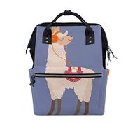 WowPrint Diaper Tote Bag Funny Animal Llama Nappy Bag Large Capacity Organiser Multifunction Travel Backpack for Baby Care