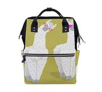 WowPrint Diaper Tote Bag Funny Animal Llama Nappy Bag Large Capacity Organiser Multifunction Travel Backpack for Baby Care