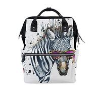 WowPrint Diaper Tote Bag Funny Animal Zebra Nappy Bag Large Capacity Organiser Multifunction Travel Backpack for Baby Care