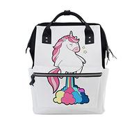 WowPrint Diaper Tote Bag Funny Unicorn Rainbow Farting Nappy Bag Large Capacity Organiser Multifunction Travel Backpack for Baby Care