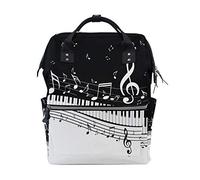 WowPrint Diaper Tote Bag Music Notes Piano Keys Nappy Bag Large Capacity Organiser Multifunction Travel Backpack for Baby Care