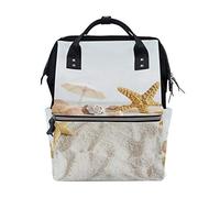 WowPrint Diaper Tote Bag Ocean Sea Beach Seashell Starfish Nappy Bag Large Capacity Organiser Multifunction Travel Backpack for Baby Care