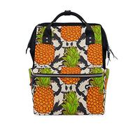 WowPrint Diaper Tote Bag Pineapple Fruit Nappy Bag Large Capacity Organiser Multifunction Travel Backpack for Baby Care