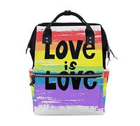 WowPrint Diaper Tote Bag Rainbow Love is Love Nappy Bag Large Capacity Organiser Multifunction Travel Backpack for Baby Care