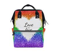 WowPrint Diaper Tote Bag Rainbow Love is Love Nappy Bag Large Capacity Organiser Multifunction Travel Backpack for Baby Care