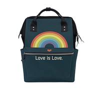 WowPrint Diaper Tote Bag Rainbow Love is Love Nappy Bag Large Capacity Organiser Multifunction Travel Backpack for Baby Care